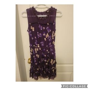 Juicy Couture purple floral miniskirt length dress